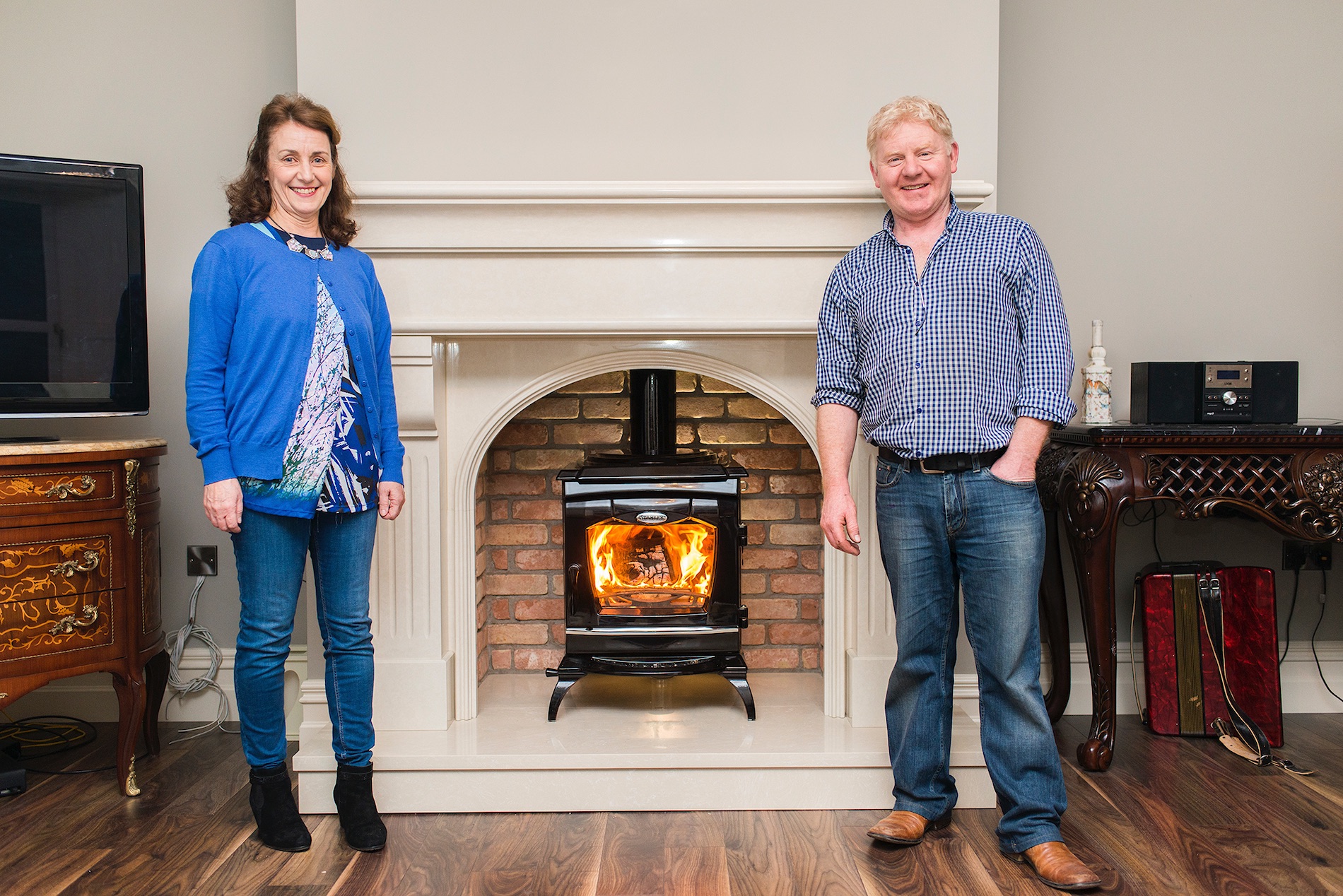 Frances and Kevin McKenna and their Ardmore stove