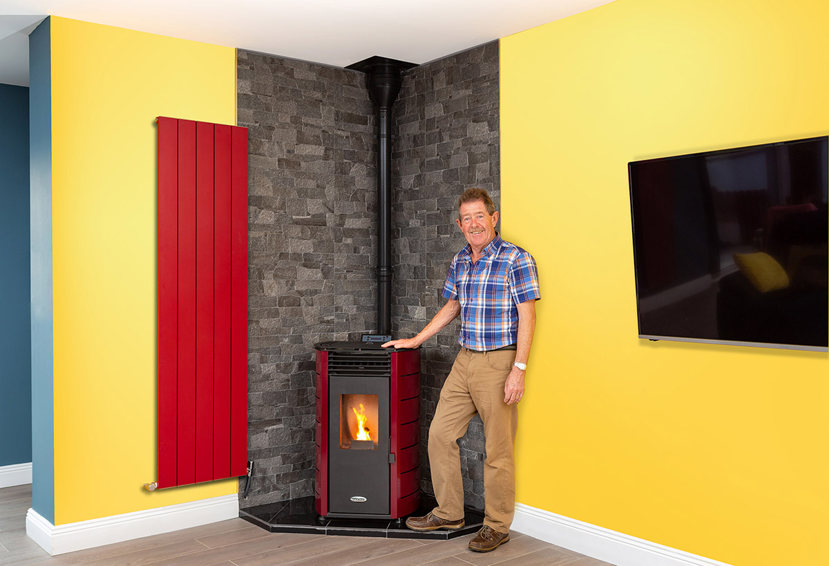 Joe and Mary Heanue and their SOLIS K100 Pellet Stove